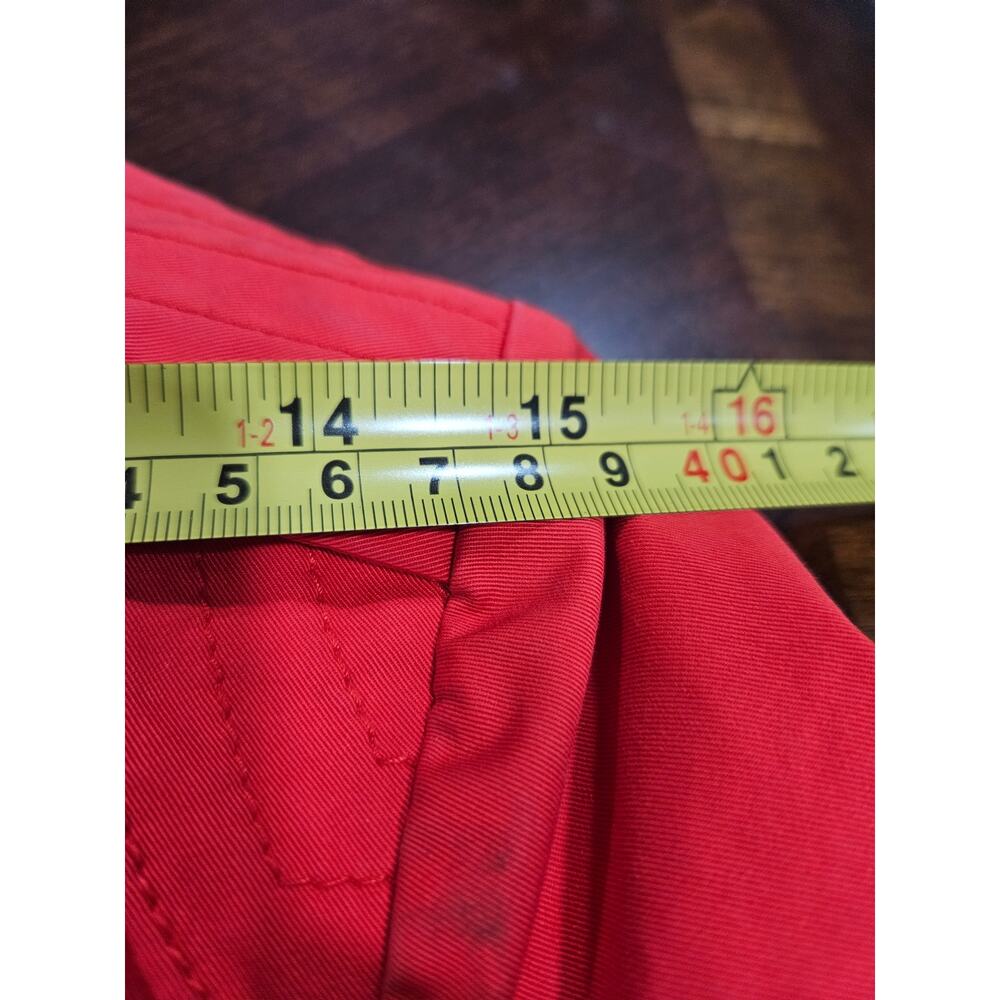 THEORY WOMEN Red Orange Peacoat Double Breasted Lightweight Jacket Size S - Picture 9 of 10
